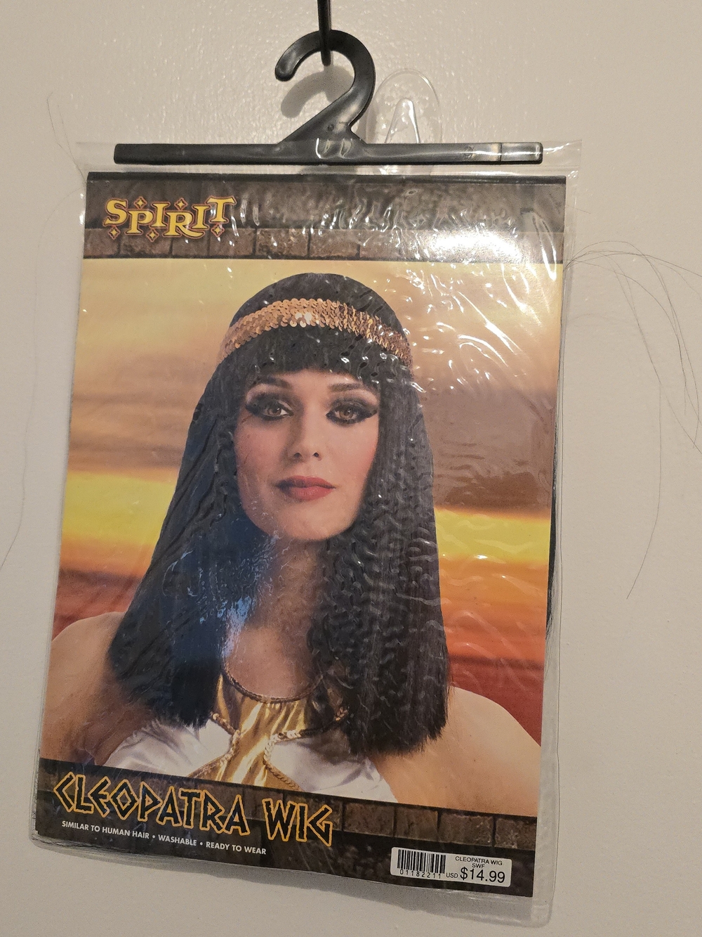 Spirit Cleopatra Wig - Black with Gold Headband Accent